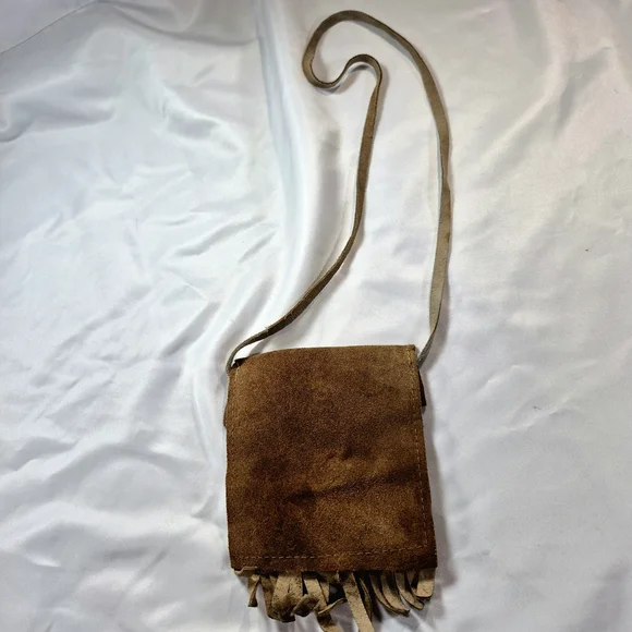 Vintage Cherokee In The Smokies Beaded Leather Fringe Pouch - Picture 4 of 7